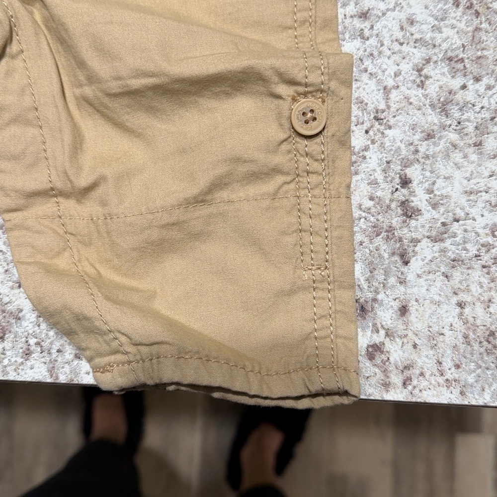 OshKosh B'gosh Beige Overalls with Green Plaid Shirt - Picture 5 of 5
